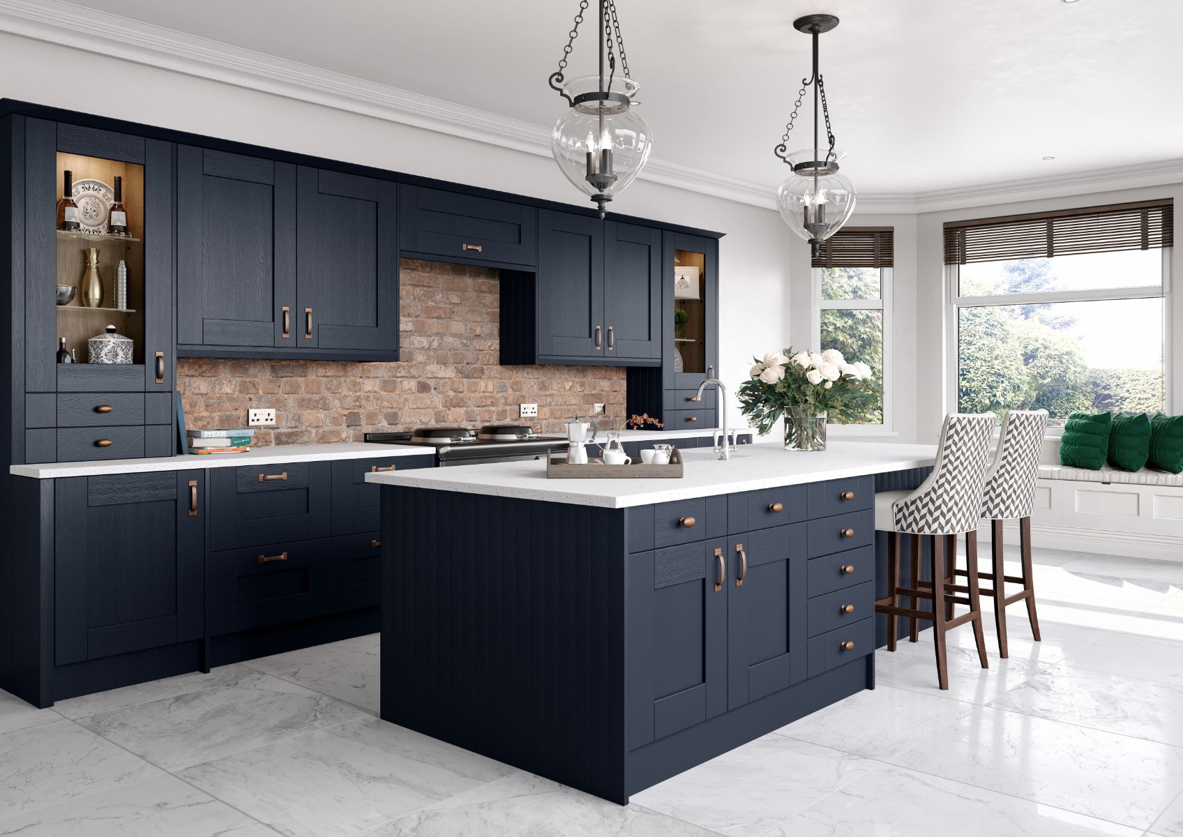 The Cartmel kitchen in indigo