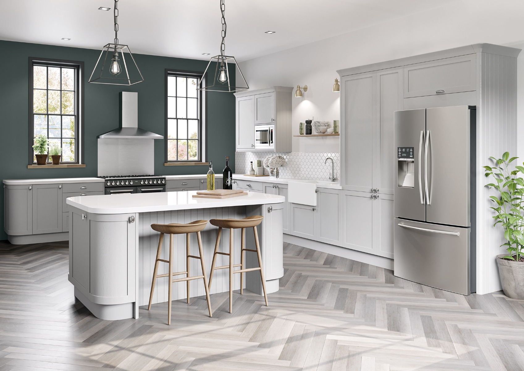 The Newmarket kitchen in light grey