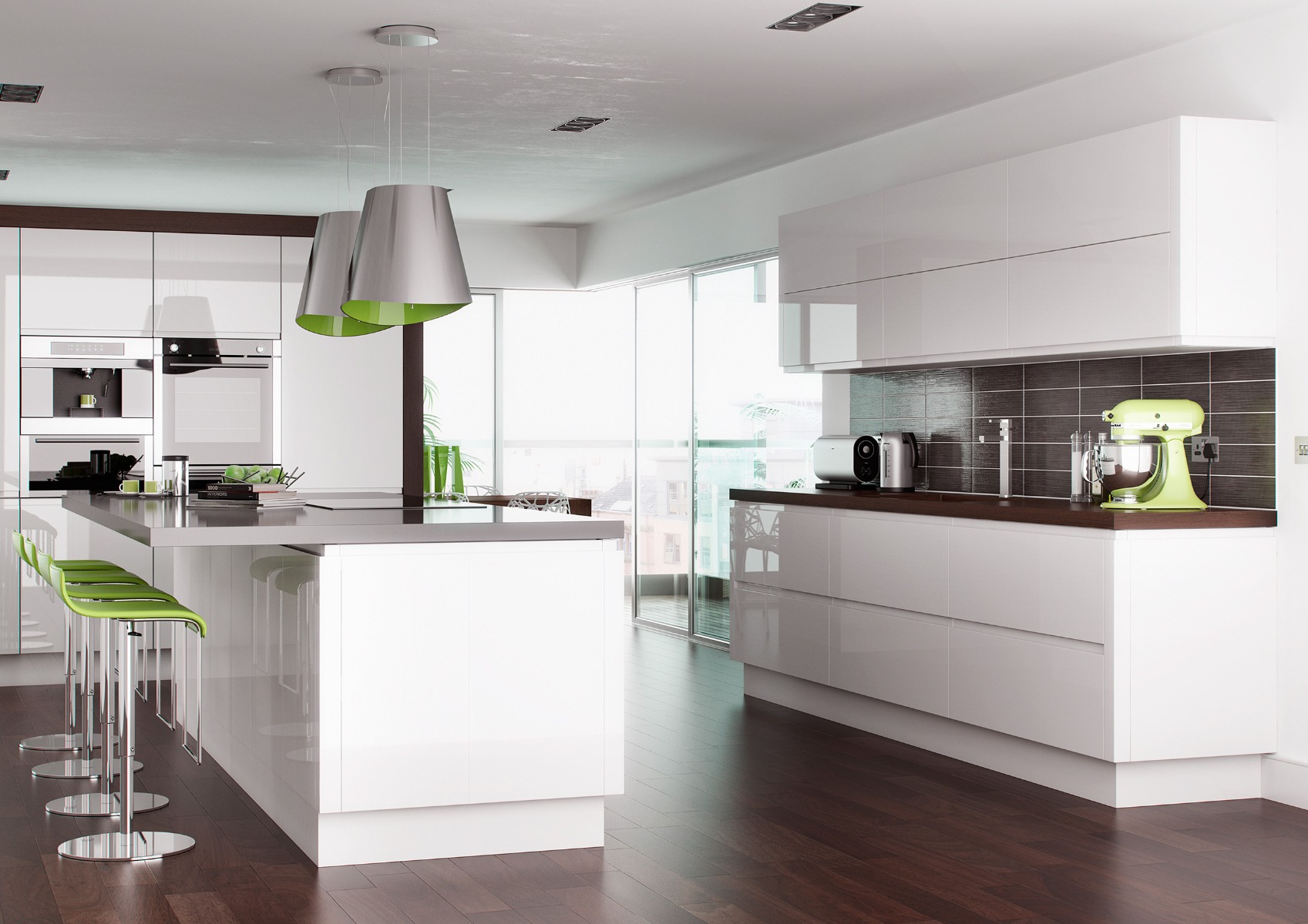 The Lucente gloss kitchen in white