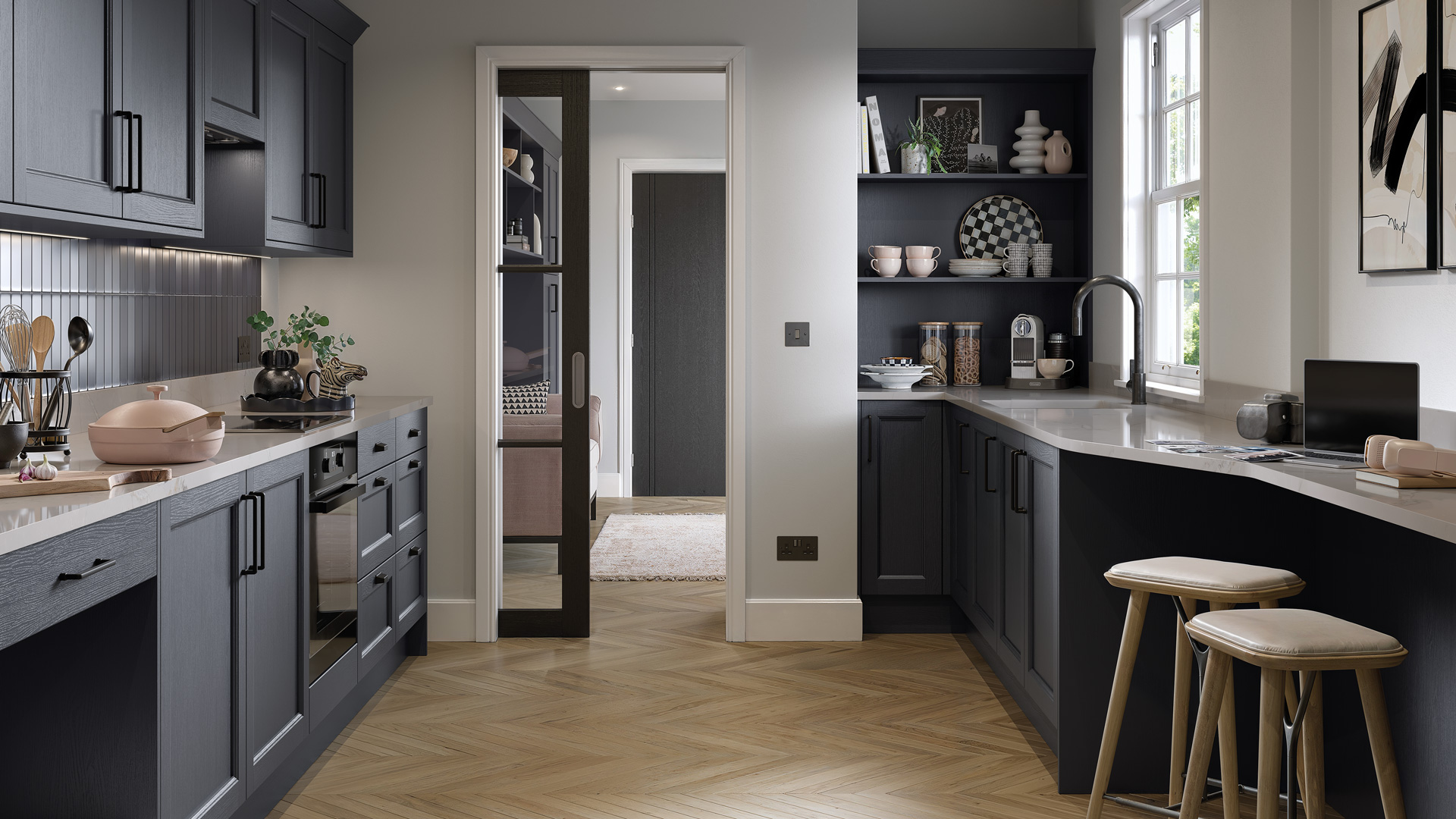 The Pembridge kitchen in indigo